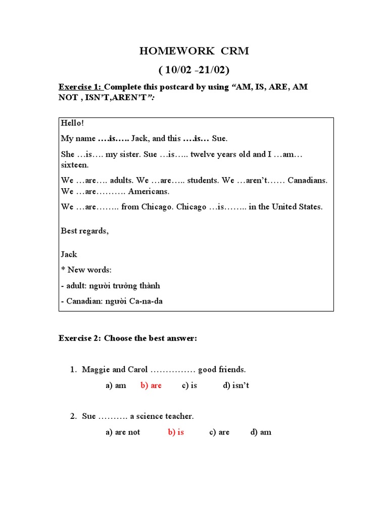 Homework CRM Tense | PDF