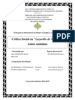 Crítica Social en El Lazarillo de Tormes PDF