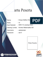 Kartu Peserta Kontes Matematika PDF