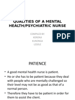 Qualities of A Mental Health