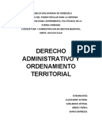 Derecho Administrativo y Ordenamiento Territorial. Trabajo