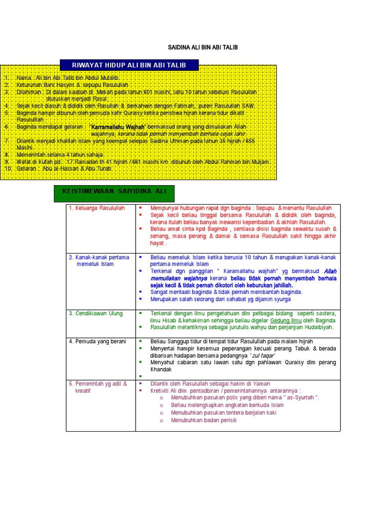 14+ Saidina Ali Bin Abi Talib