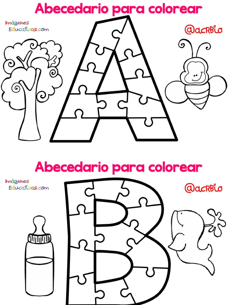 Abecedario Infantil para Colorear | PDF | Artes del Lenguaje y ...