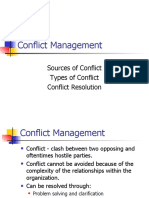 Conflict Management: Sources of Conflict Types of Conflict Conflict Resolution