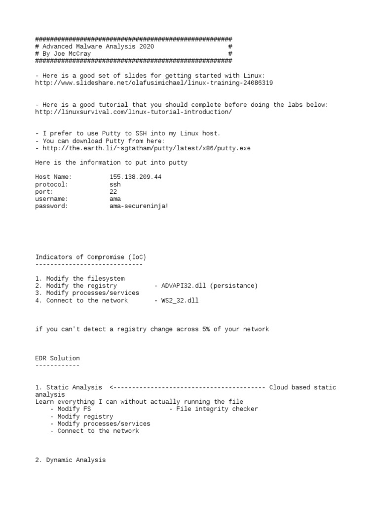 Advanced Malware Analysis Guide | PDF
