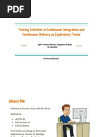 Testing Activities in CICD as Exploratory Tester