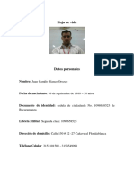 Hoja de Vida - Juan Camilo Blanco - Tecnologo Control de Calidad de Alimentos - Bucaramanga