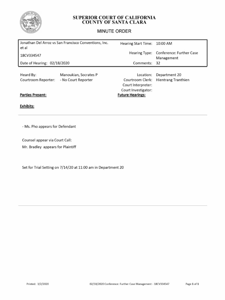 3-2-20 Minute Order | PDF
