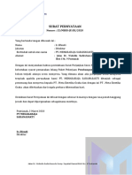 Format Surat Pernyataan Untuk Lampiran Surat Dukungan Perjanjian Sewa
