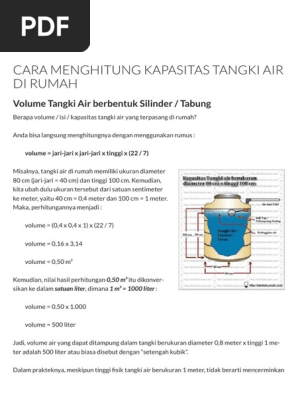 Cara Menghitung Kapasitas Tangki Air Di Rumah - Listrik Di Rumah  PDF