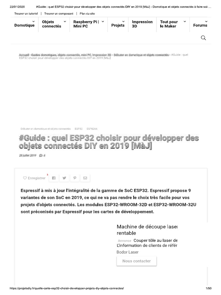 #Guide - Quel ESP32 Choisir Pour Dévelo... e Et Objets Connectés À ...