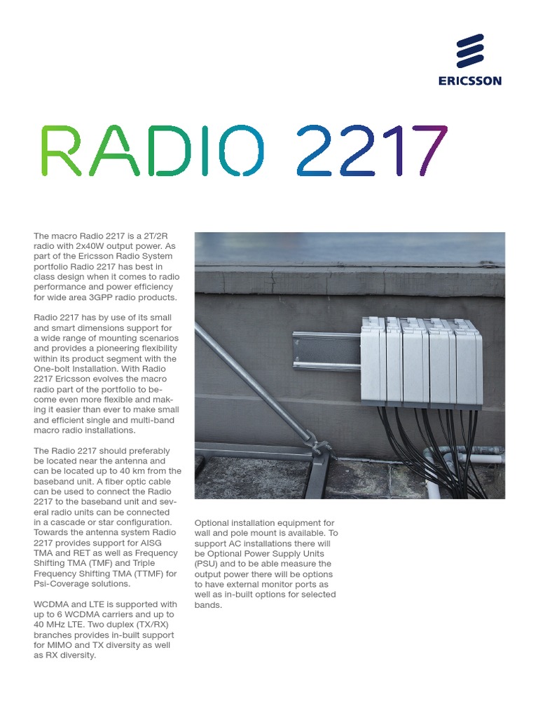 Rru 2217 | PDF | Radio | Ericsson