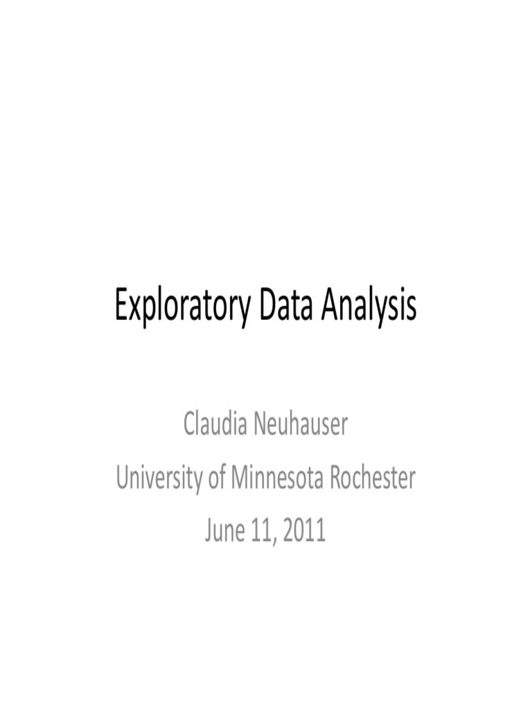 Exploratory Data Analysis PDF | PDF