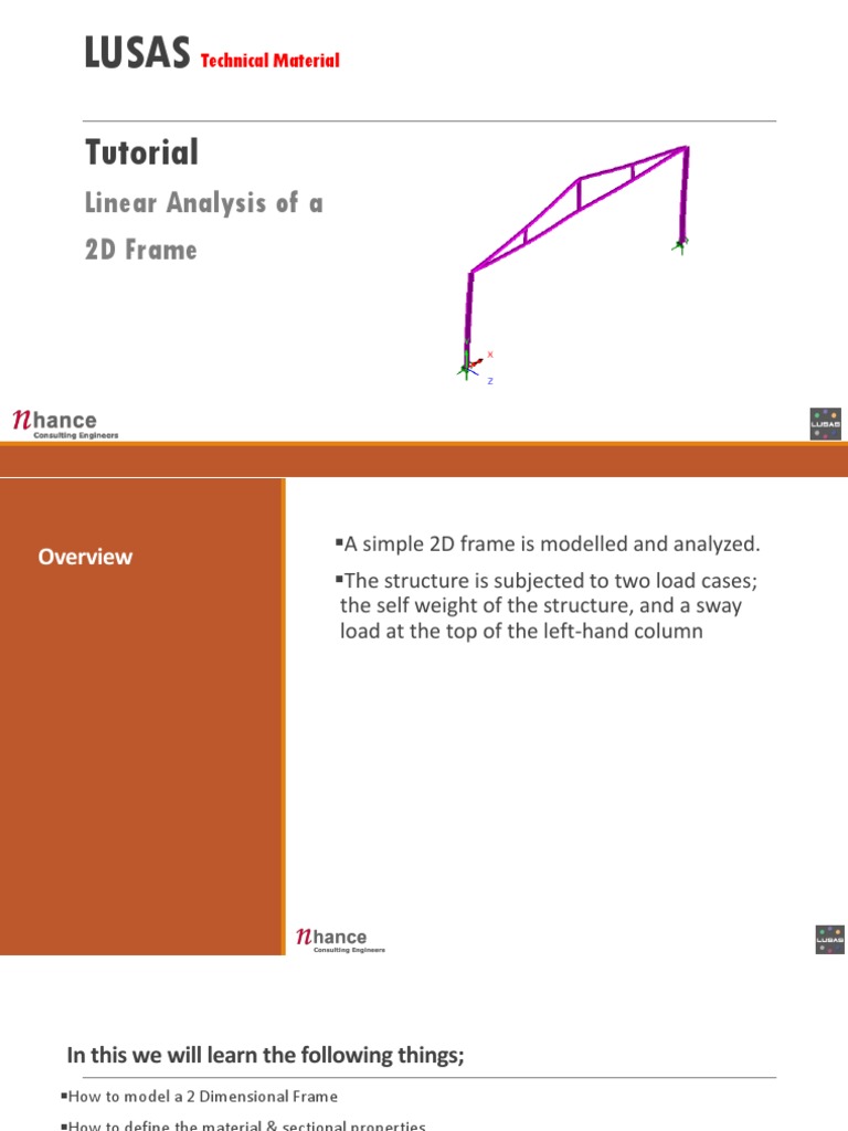 LUSAS 2D Frame Analysis Tutorial | PDF