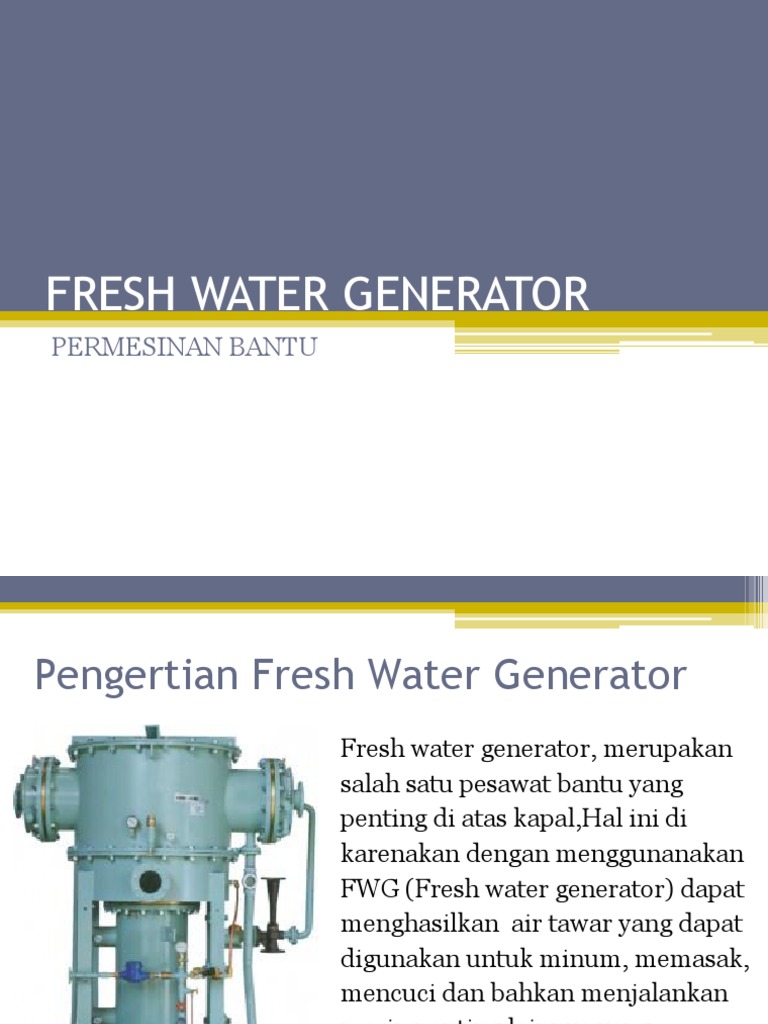 Fresh Water Generator | PDF