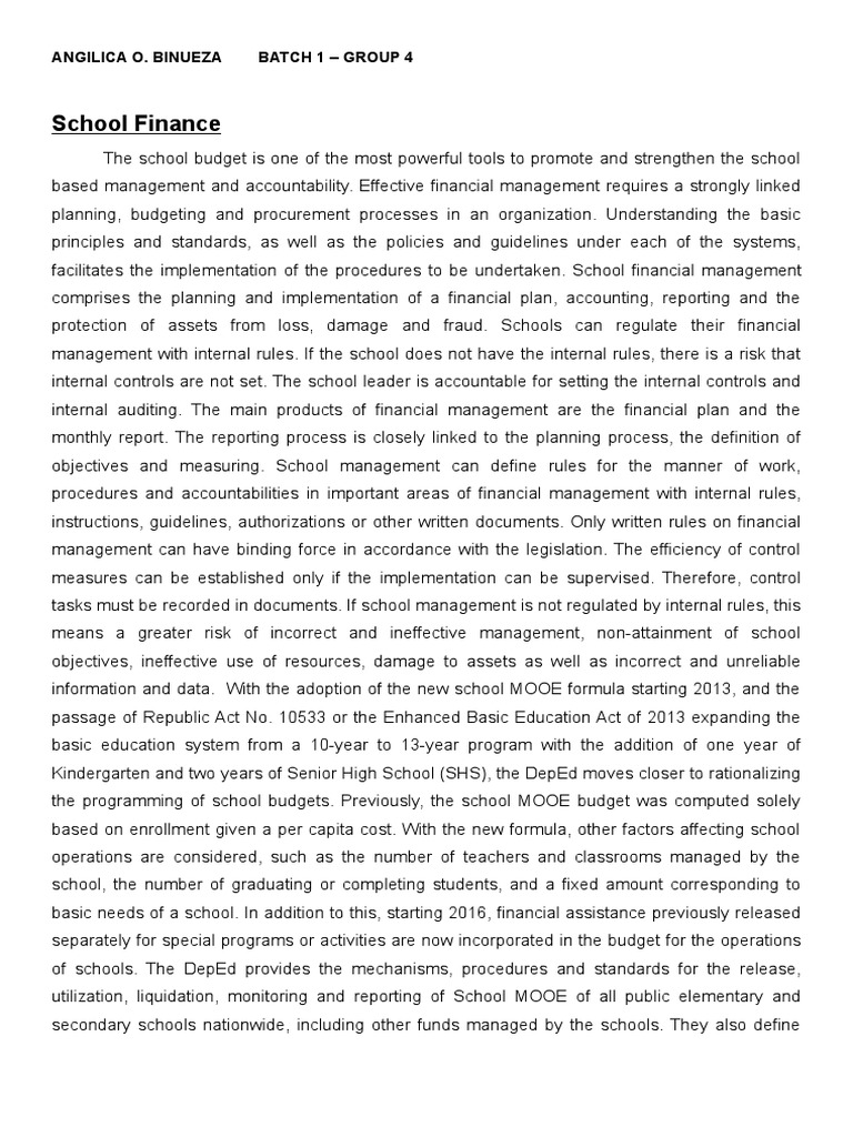 School Financial Management Guide | PDF