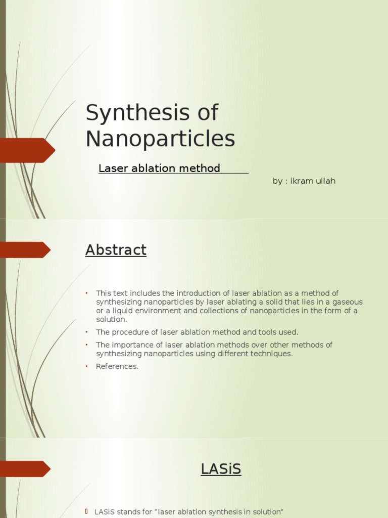 Synthesis of Nanoparticles | PDF