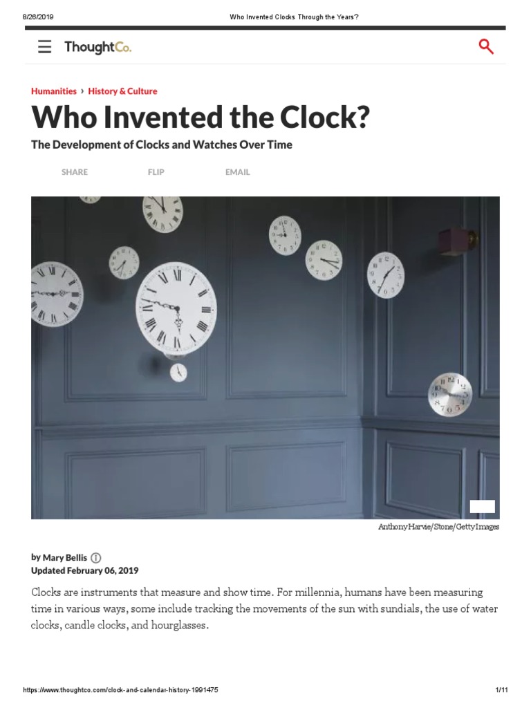 Who Invented Clocks Through The Years PDF