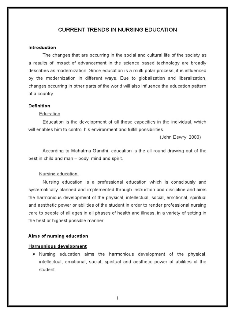 Current Trends In Nursing Educaion PDF