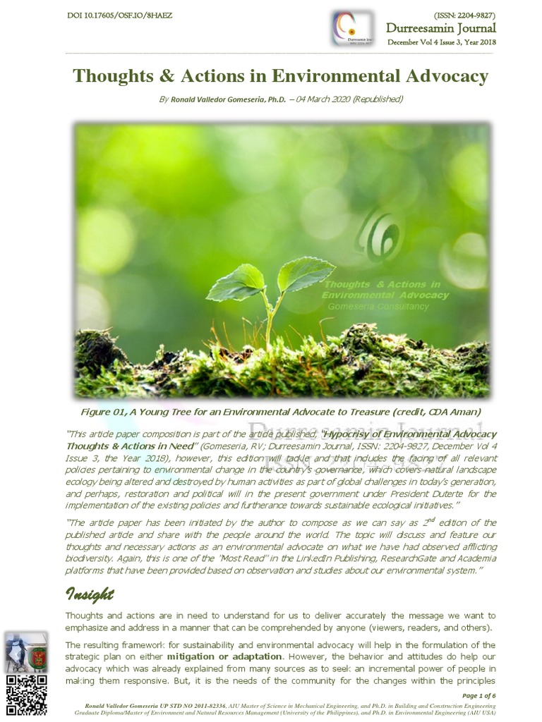 Environmental Advocacy Insights | PDF | Sustainability | Genetic Diversity
