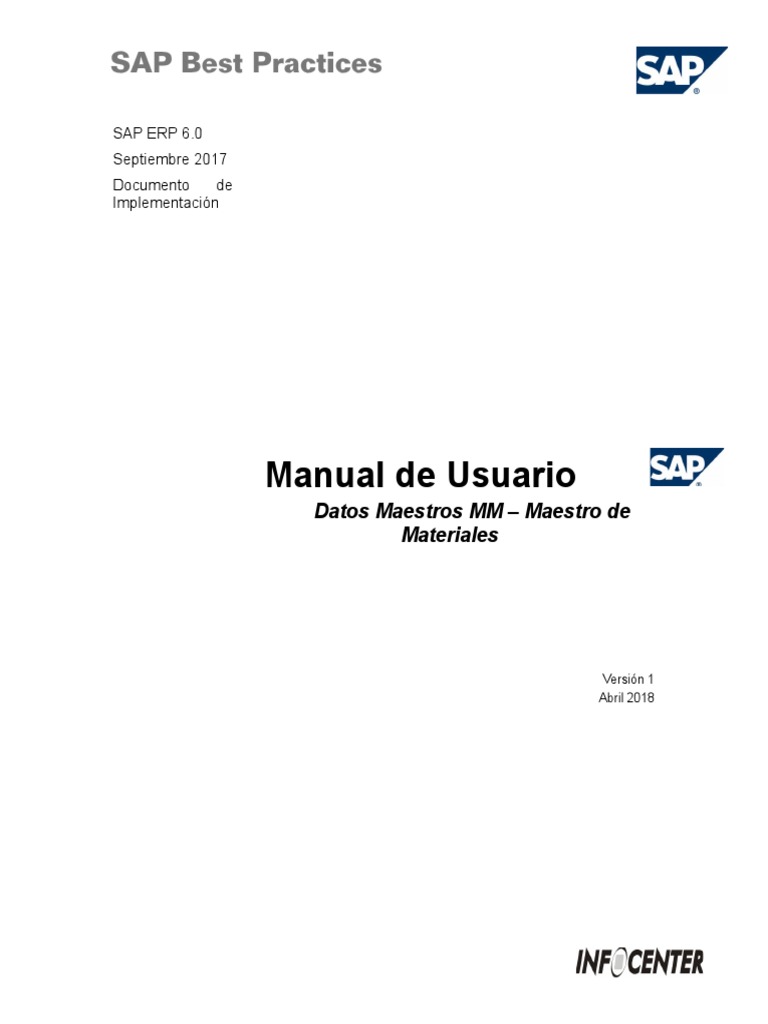 1 - Manual de Usuario MM - Maestro de Materiales | PDF