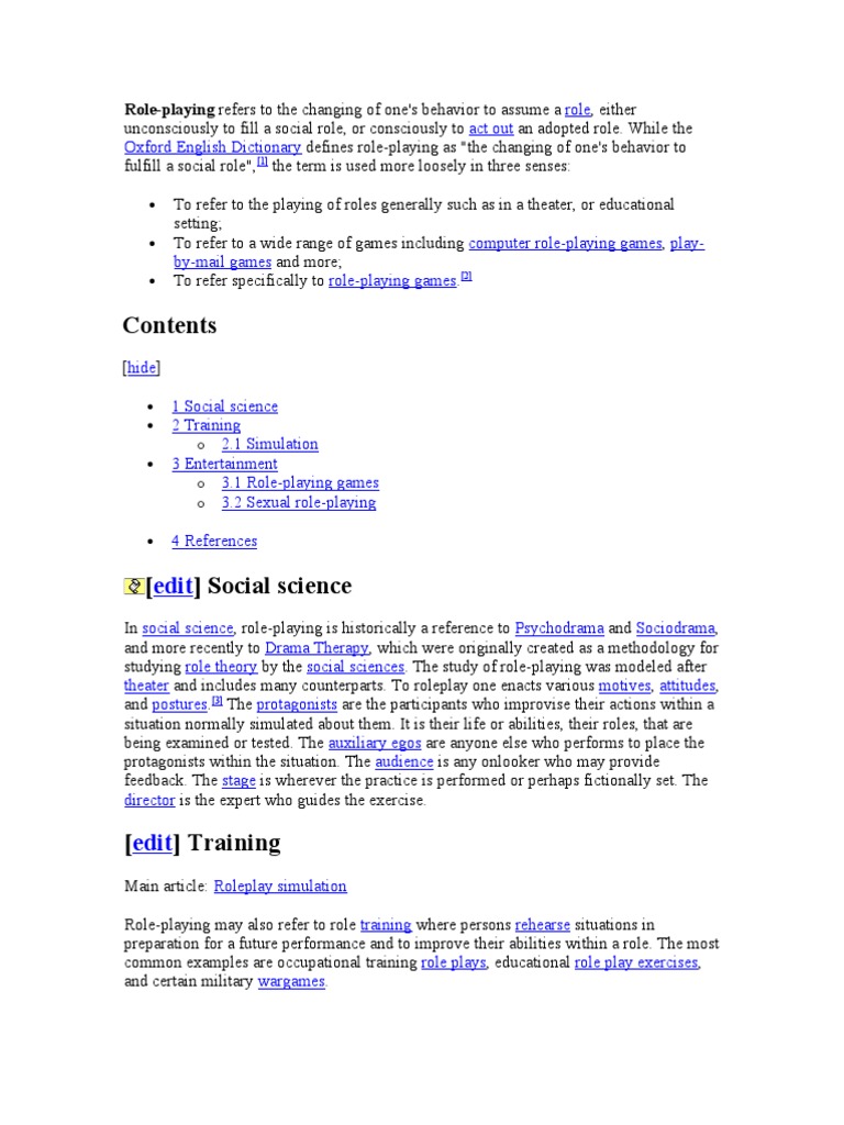 Role Play | PDF