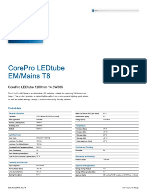 Philips Corepro LEDtube T8 (EM Mains) Standard Output 20W 2200lm