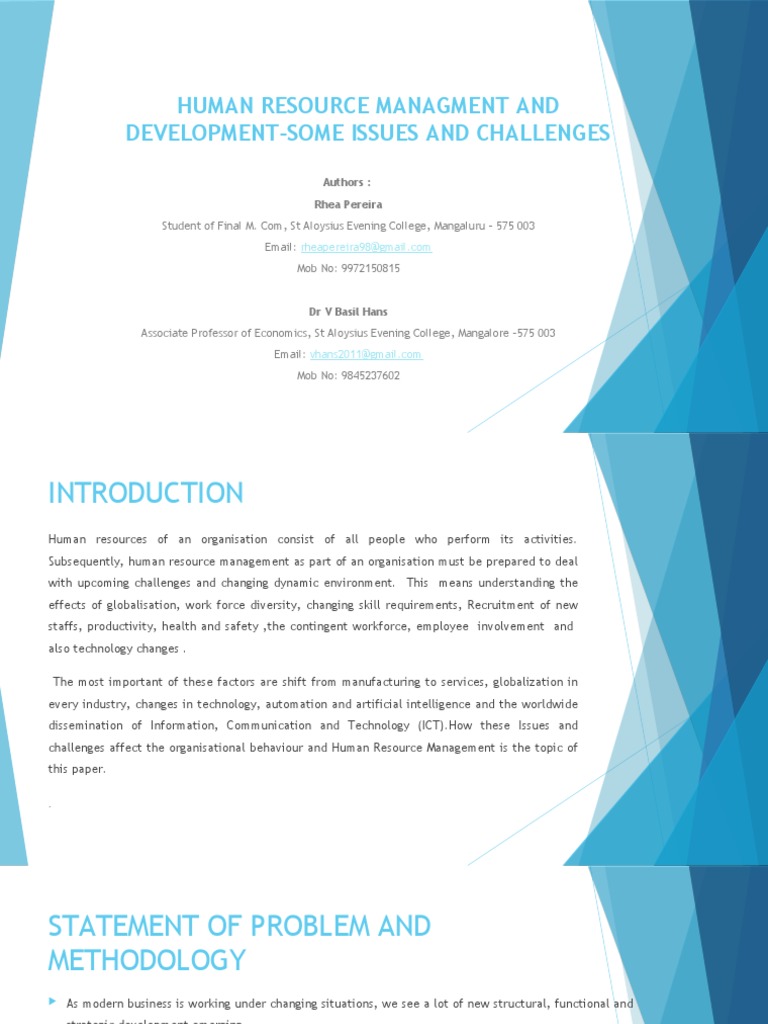 HR Management: Issues and Challenges | PDF | Career & Growth