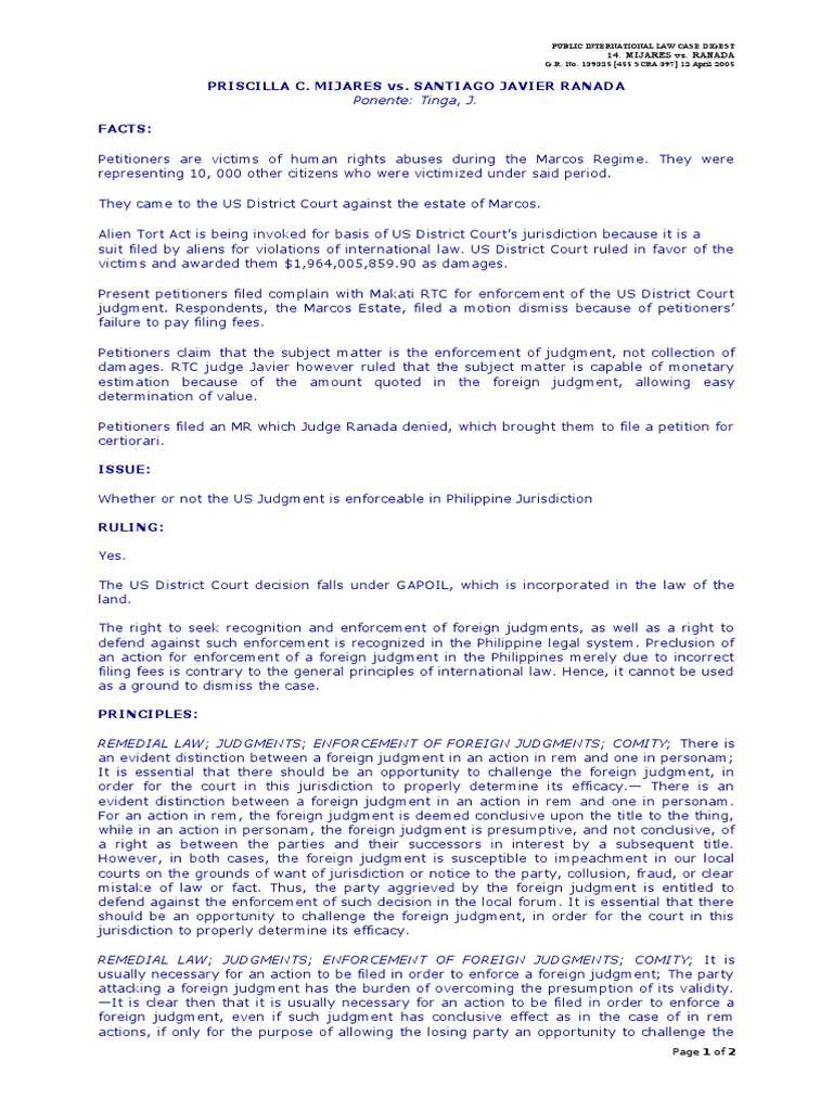 MIJARES vs. RANADA | PDF | Social Science | Law