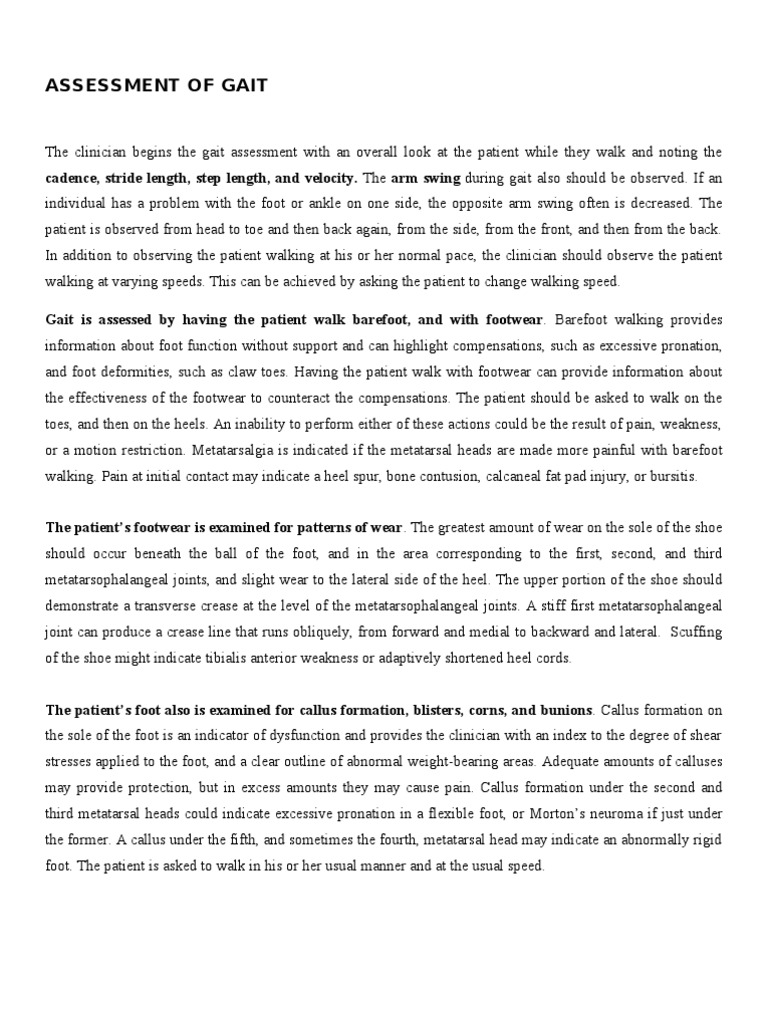 Assessment of Gait PDF