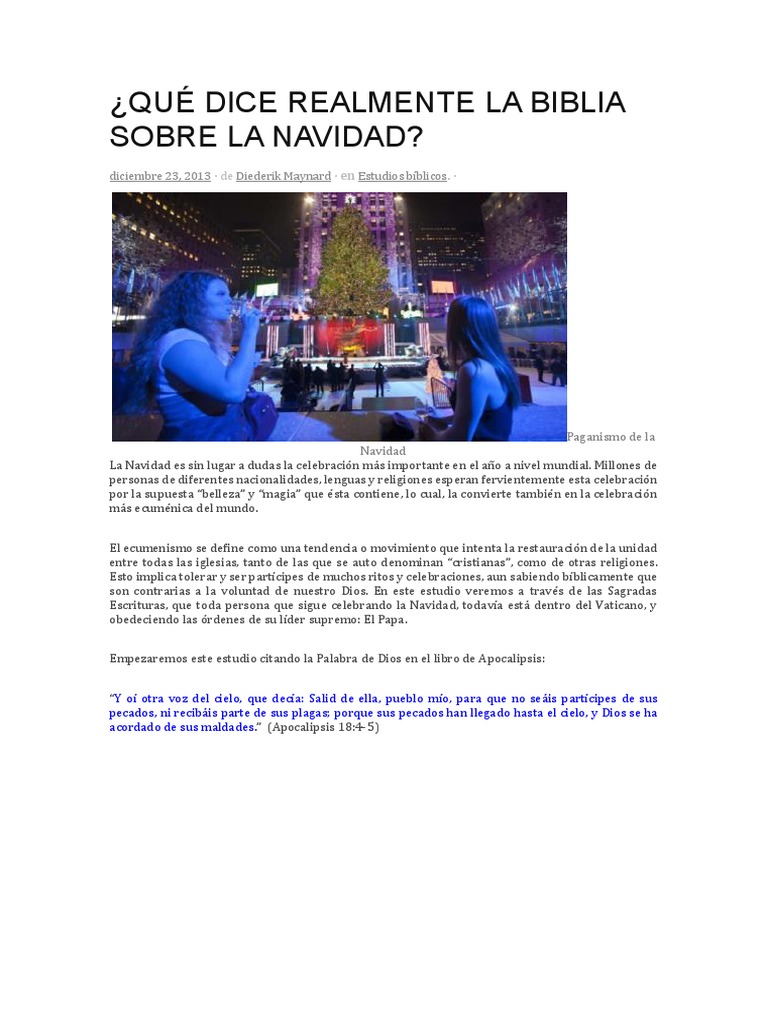 La Biblia y el Origen de la Navidad | PDF | Religión y espiritualidad ...