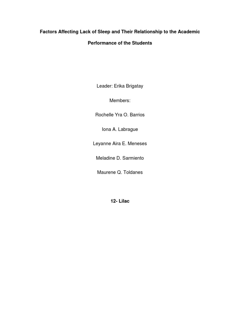 Sleep Deprivation and Academic Impact | PDF