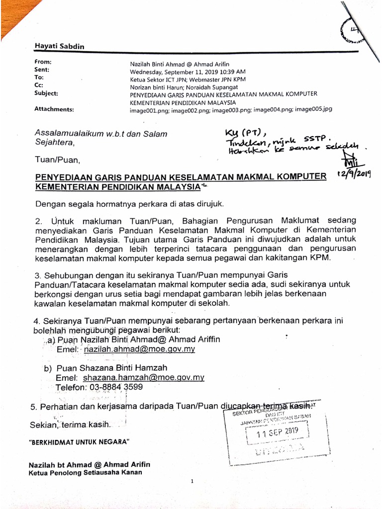 Garis Panduan Keselamatan Makmal Komputer KPM | PDF