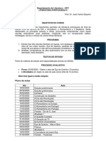 PROGRAMA DE LITERATURA PORTUGUESA II - 2020 - S1