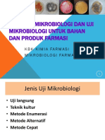 Uji Mikrobiologi Dan Enumerasi Mikroba Pada Sediaan Farmasi