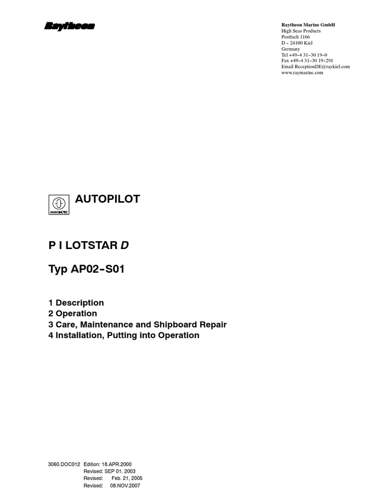 3060 - E - 012 - Pilotstar D Typ Ap02-S01 | PDF