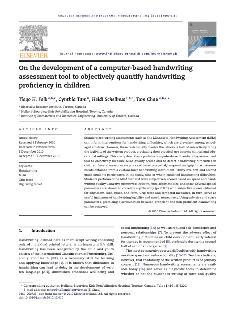 handwriting assessment tools