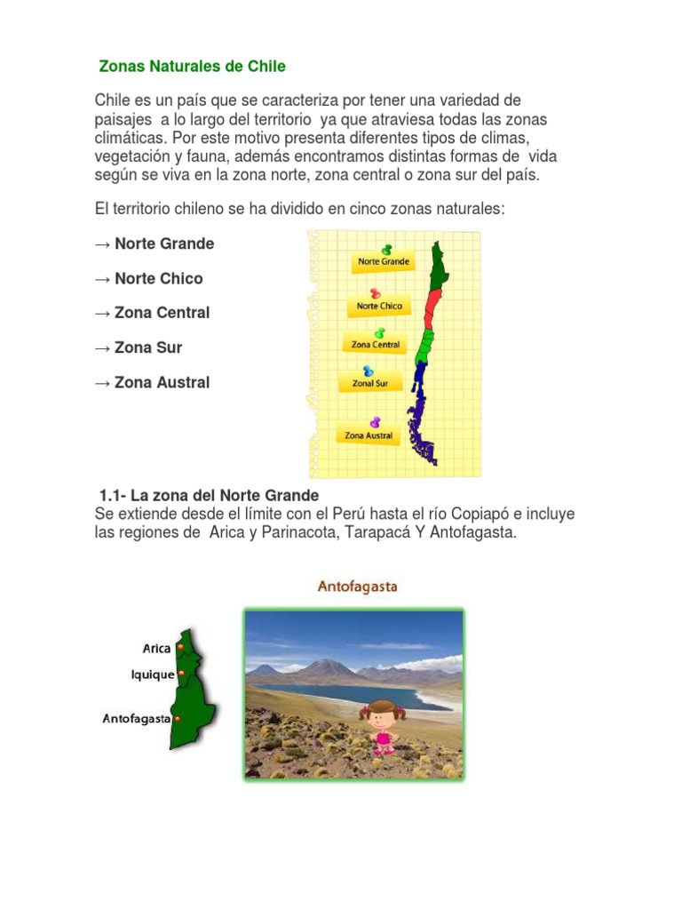 Zonas Naturales de Chile: Un Mapa Regional | PDF | Ciencia y ...