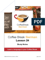 Coffee Break German. Lesson 24. Study Notes