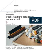 9 Técnicas para Desarrollar La Creatividad