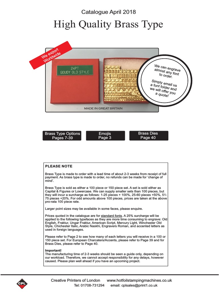 Brass Font Sets and Pricing Guide | PDF | Typefaces | Sans Serif