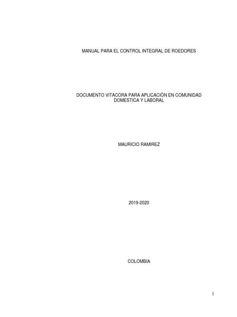 Control Integral de Roedores en Salud Pública | PDF | Roedor | Alimentos