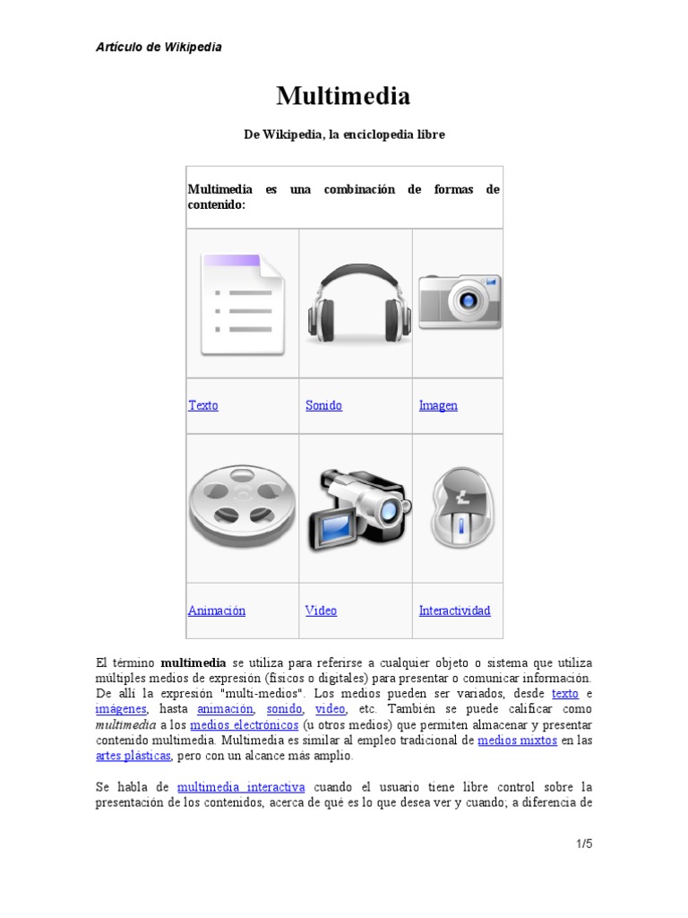 Definición de Multimedia Multimedia Comunicación