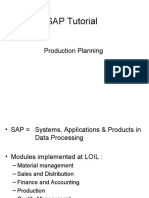 SAP Tutorial: Production Planning