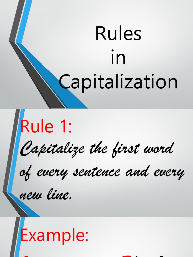 Capitalization Rules and Examples | PDF | Wellness