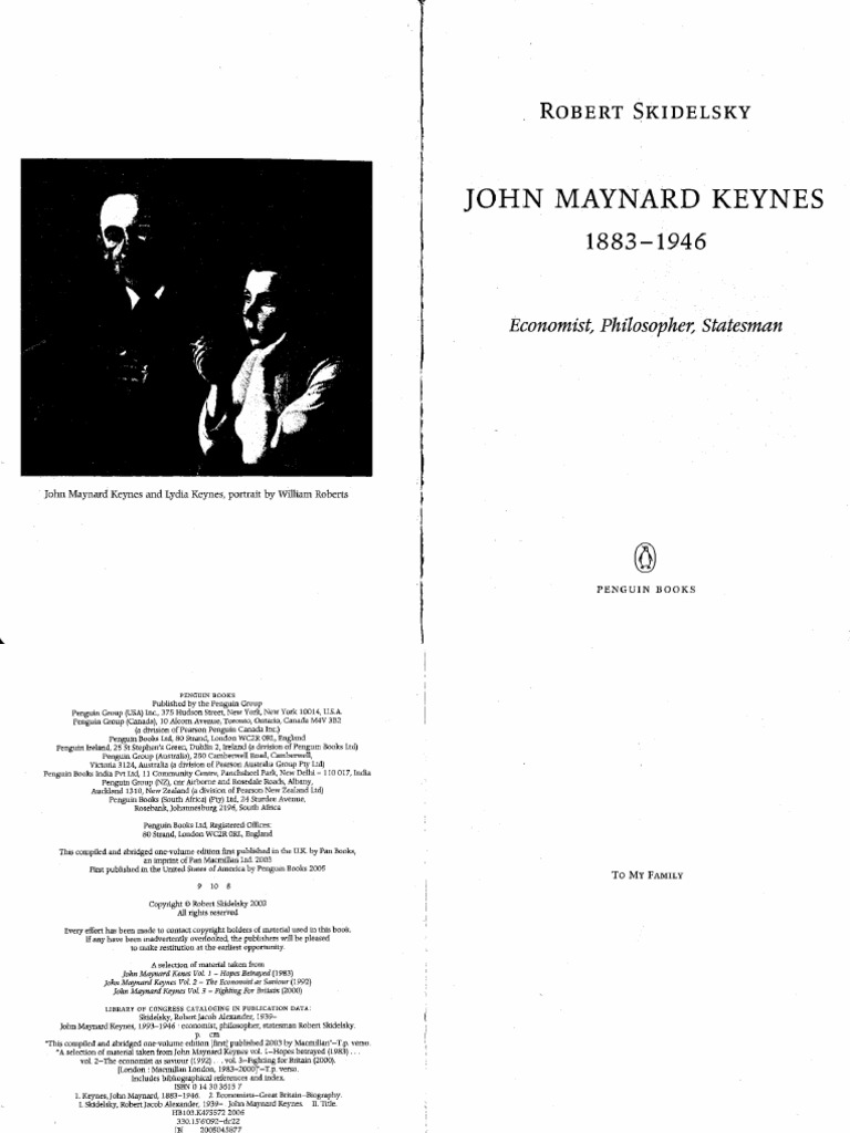 Robert Skidelsky John Maynard Keynes 18 1946 Economist Philosopher Statesman Penguim Books 03 Pdf