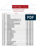 Kristeel Shinwa Industries PVT Ltd. Price List As On Oct 2018 Price List As On Oct 2018 PDF