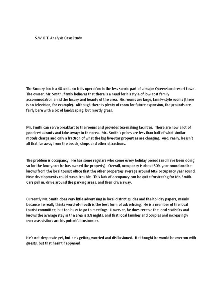 Swot Analysis Case Study Pdf