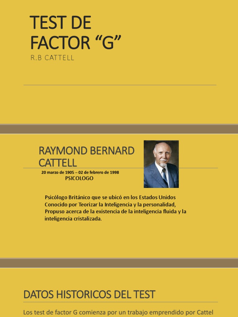 Test Factor G Cattell | PDF