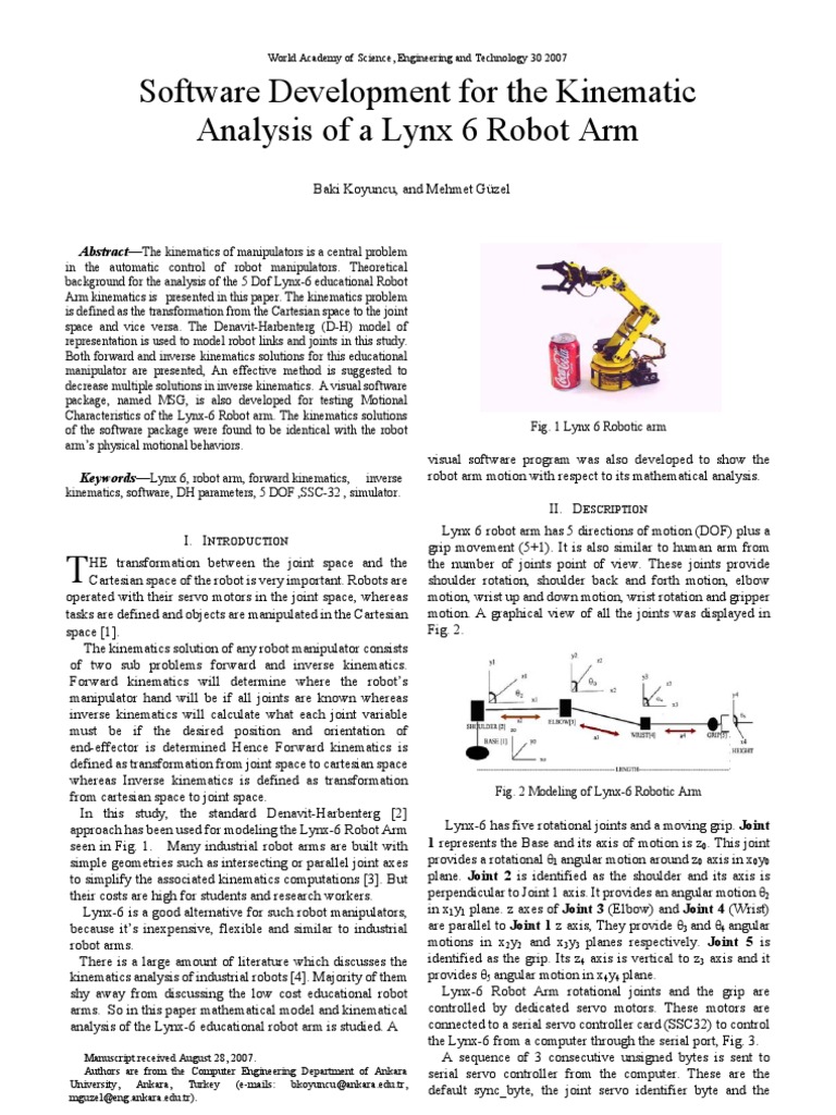 Dh Program1 Kinematics Matrix Mathematics - 